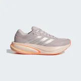Championes de running Adidas Response 2, con exterior de malla transpirable en tono lila y detalles en naranja y plateado. Presentan mediasuela Cloudfoam+ para mayor amortiguación y suela de caucho para mayor tracción.