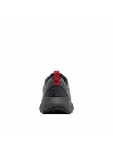 Championes de trekking Columbia modelo Konos Trs Omni-Max, color gris con detalles en negro y rojo, confeccionados con empeine de malla técnica y suela con tecnología Adapt Trax.