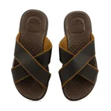 Sandalias de hombre BR Sport, color marrón, con tiras cruzadas en la capellada.