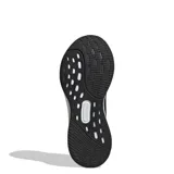 Championes de running Adidas modelo Ultrarun 5 W, color negro con las icónicas tres tiras laterales en blanco y suela de amortiguación blanca.