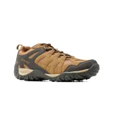 Championes de trekking Hi-Tec modelo Patsy, en combinación de colores tostado y negro. Presentan un diseño robusto con refuerzos laterales, suela con relieve para mayor tracción y cierre mediante cordones.