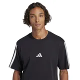 Remera Adidas Essentials 3 de corte clásico y ajuste regular, confeccionada en tejido jersey de algodón. Presenta cuello redondo acanalado, hombros ligeramente caídos, las icónicas tres tiras aplicadas en los hombros y el logo de las tres barras bordado en el centro del pecho.