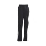 Pantalón Adidas modelo Adibreak, de color negro con paneles laterales blancos y las icónicas tres tiras de la marca. Cuenta con botones a presión en los laterales y corte holgado.