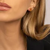 Aros de tornillo en plata 925 bañada en oro 18k con un citrino rectangular y un citrino ovalado.