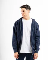 Canguro naranja de felpa con capucha y cierre frontal.