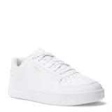 Championes urbanos Puma modelo Caven 2.0 para mujer, de color blanco. Presentan un diseño inspirado en el calzado de básquet de los años 80, con parte superior de material sintético, perforaciones en la puntera para mayor ventilación y suela de goma. Cuentan con cierre de cordones y el icónico Formstrip de Puma en los laterales.