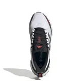 Championes de running Adidas Ultrarun 5 para hombre, diseñados para trail con un exterior impermeable en color blanco y detalles en gris y negro. Cuentan con una mediasuela Bounce 2.0 que ofrece amortiguación y flexibilidad, y una suela Adiwear con tacos para un agarre óptimo en superficies irregulares. Incluyen detalles reflectantes para mayor visibilidad y están fabricados parcialmente con materiales reciclados.