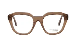 Armazón para lentes Demenego 121/51 col BR, de acetato color marrón con forma geométrica.