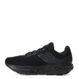 Zapatilla deportiva New Balance modelo 520 V9 para mujer, color negro con detalles en gris oscuro. Presenta capellada de malla transpirable, logo 'N' lateral y tecnología Fresh Foam en la suela.