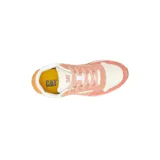 Championes Cat modelo Ventura, con diseño de paneles en tonos coral, naranja y crema. Presenta una combinación de texturas en gamuza y tela, con suela de goma dentada y logo de la marca en el lateral.