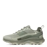 Championes de trekking Merrell Speed Strike 2 para hombre, color verde militar con detalles en tonos más oscuros y suela dentada.