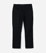 Pantalón chino de corte recto confeccionado en sarga de algodón con un toque de elastano. Presenta cierre frontal con botón y cremallera, bolsillos laterales funcionales y bolsillos traseros. Diseño de estilo sastrero versátil para looks casuales o formales.