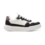 Championes urbanos American Sport Layla, color blanco con detalles en negro y rosa metalizado.