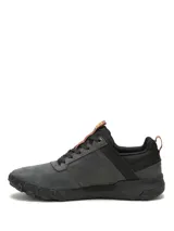 Championes Caterpillar modelo Hex Ready Lo de color gris, con capellada de cuero tipo nubuck y malla de nylon, suela de goma duradera con gran tracción y detalles en tono marrón y negro.