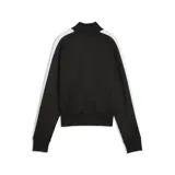 Campera deportiva Puma con cierre frontal, cuello alto y diseño clásico con franjas blancas laterales en las mangas. Presenta el logo de la marca bordado en el pecho.