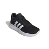 Championes Adidas Lite Racer 4.0, color negro con detalles en blanco, ideales para running y uso diario.