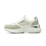 Championes estilo sneaker de Korium, color blanco con detalles en gris y plateado, diseño chunky con suela gruesa y cordones.