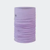 Bufanda tubular multifuncional de la marca Buff, color violeta, confeccionada en tejido elástico y sin costuras con protección solar UPF 50.