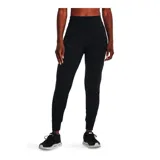Pantalón tipo jogger Under Armour de corte ajustado, color negro, con cintura ancha y plana, bolsillos laterales abiertos y puños elásticos en los tobillos.