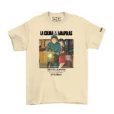 Remera de algodón color beige con estampa frontal inspirada en la película de Studio Ghibli La Colina de las Amapolas.