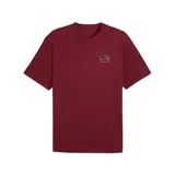 Camiseta de hombre Puma Graphic Grid Tee color bordó con logo estampado en el pecho.