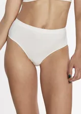 Bombacha tiro alto cavada de microfibra sin costura, con forro 100% algodón.