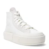 Championes de caña alta Converse Cruise High Top, color blanco tiza con detalles en gris.