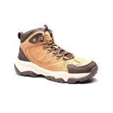 Bota de trekking color marrón con detalles en marrón oscuro.