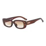 Lentes de sol rectangulares unisex, con montura gruesa de carey y lentes grises con filtro UV 400. Incluye estuche.