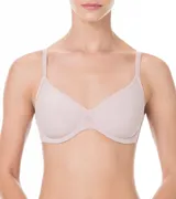 Soutien con aro, sin copa, color negro, de microfibra.