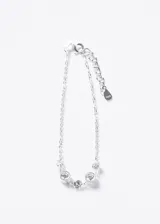Pulsera de plata 925 con diseño de puntos de luz decorados con zirconias brillantes, con cadena de eslabones y cierre ajustable.