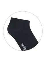 Kit de tres pares de medias cortas tipo soquete, color gris melange, con logo de la marca Hering estampado en el empeine.