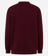 Buzo femenino de cuello redondo y manga larga, confeccionado en tejido de algodón con felpa. Presenta un diseño básico sin estampado, con puños y ruedo ajustados en tejido rib.