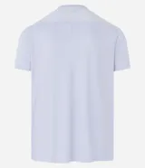 Remera deportiva de manga corta en color blanco, con cuello redondo y detalles reflectantes, diseñada para entrenamiento.
