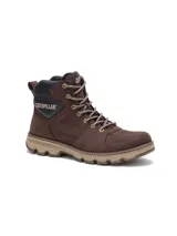 Bota Caterpillar modelo Meridian WP para hombre, color marrón, confeccionada en cuero tipo nubuck con suela de goma duradera y cordones bicolores.