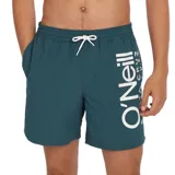 Short de baño azul petróleo con logo O'Neill estampado en blanco en la pierna derecha.