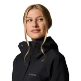 Campera impermeable Columbia con capucha ajustable, cierre frontal con solapa, bolsillos laterales con cremallera y puños ajustables. Cuenta con tecnología Omni-Tech para mayor transpirabilidad y protección contra la lluvia.