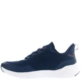 Championes deportivos Topper modelo Strong Pace III, color azul marino con detalles en gris claro. Presentan capellada de malla transpirable con refuerzos sintéticos, cierre con cordones y suela blanca con tecnología amortiguadora.