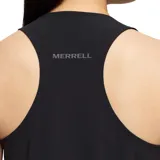 Musculosa deportiva de color negro, con diseño de espalda nadadora y ajuste entallado.