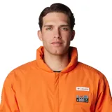Enterito de esquí Columbia edición especial Star Wars, color naranja, con diseño inspirado en el traje de vuelo de Luke Skywalker. Cuenta con múltiples bolsillos cargo, cierre frontal, cuello alto y tecnología impermeable y térmica.
