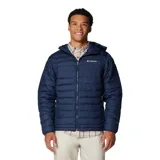 Campera puffer Columbia modelo Powder Lite II, color azul marino, con capucha integrada, cierre frontal completo y bolsillos laterales con cremallera. Cuenta con tecnología Omni-Heat™ termorreflectante y aislamiento sintético Thermarator™.
