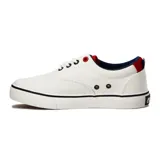 Championes urbanos Blue Sea modelo Spinaker para mujer, color blanco con detalles en azul y rojo.