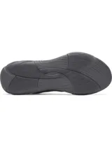 Championes de entrenamiento Under Armour modelo UA W Sculpt TR, color gris oscuro con diseño de líneas abstractas en tono más claro. Presentan una estructura de micromalla transpirable, lengüeta de una sola pieza y entresuela de amortiguación EVA.