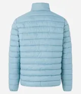 Campera puffer ultraligera de cuello alto con cierre frontal por cremallera y bolsillos laterales. Diseño acolchado con acabado liso.