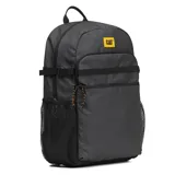 Mochila unisex color gris oscuro (anthracite) con compartimento principal que incluye funda acolchada para laptop de 15 pulgadas. Posee bolsillo delantero con cierre, presillas frontales, bolsillos laterales de malla y correas de compresión laterales. El panel trasero y las correas son acolchados con malla transpirable.