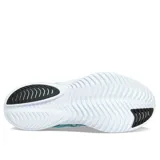 Championes Saucony Kinvara 14 color celeste con detalles en azul y negro. Zapatillas de running livianas y flexibles, con amortiguación PWRRUN y plantilla PWRRUN+.