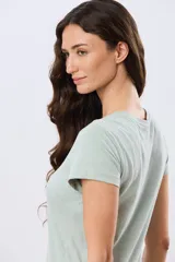 Remera básica de algodón color negro, con cuello redondo y mangas cortas de corte clásico.