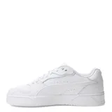 Championes Puma Rebound Break de estilo urbano inspirado en el básquet retro. Presentan una capellada de material sintético en color negro con la icónica franja lateral de Puma en blanco y una suela de goma blanca con detalles en negro.