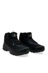 Bota de trekking Santa Barbara modelo Nolan, de caña media, color negro, con suela dentada y cordones.