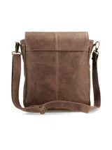 Morral Hush Puppies modelo Cross Alex II de cuero marrón, con solapa frontal, cierre magnético y correa ajustable para el hombro.
